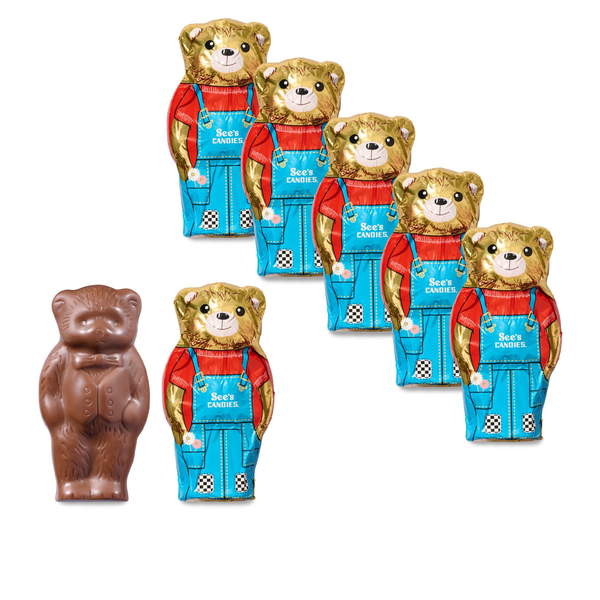 Milk Chocolate Teddy Bears (Pack of 6)